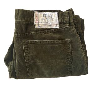 Polo Ralph Lauren 15941 Olive Green Corduroys Size 38 x 30